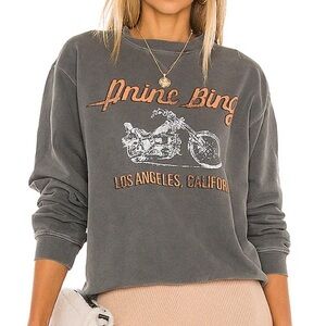 Anine Bing Gray Sweatshirt with Orange Graphic